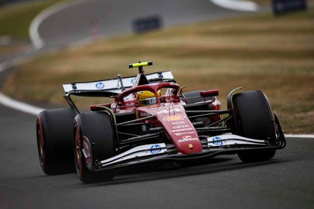 F1 - BRITISH GRAND PRIX 2025 44 HAMILTON Lewis (gbr), Scuderia Ferrari SF-25, action during the Formula 1 Qatar Airways British Grand Prix 2025, 12th round of the 2025 FIA Formula One World Championship, WM, Weltmeisterschaft from July 4 to 6, 2025 on the Silverstone Circuit, in Silverstone, United Kingdom - SilverstoneUnited Kingdom  Copyright: xEricxAlonsox