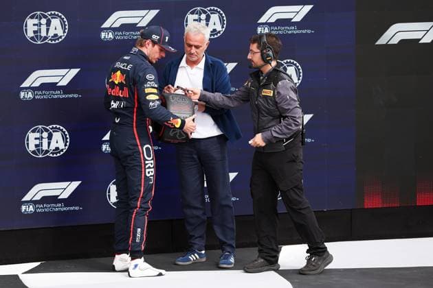 F1 - BRITISH GRAND PRIX 2025 VERSTAPPEN Max (ned), Red Bull Racing RB21, portrait and Jose Mourinho during the Formula 1 Qatar Airways British Grand Prix 2025, 12th round of the 2025 FIA Formula One World Championship, WM, Weltmeisterschaft from July 4 to 6, 2025 on the Silverstone Circuit, in Silverstone, United Kingdom - SilverstoneUnited Kingdom  Copyright: xEricxAlonsox