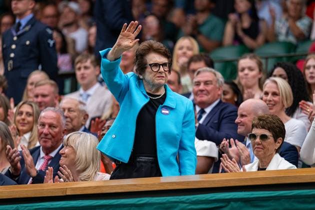 Tennis - Wimbledon Championship 2025 - Day 6 LONDON, ENGLAND - Saturday, July 5, 2025: Former tennis player Billie Jean King in the Royal Box on Day Six of The Championships Wimbledon 2025 at the All England Lawn Tennis and Croquet Club. (Photo by Kirsten Holst Propaganda) LONDON All England Lawn Tennis and Croquet Club GREATER LONDON ENGLAND  Copyright: xKirstenxHolstx 2025-07-05-022-Wimbledon_2025_Day_6