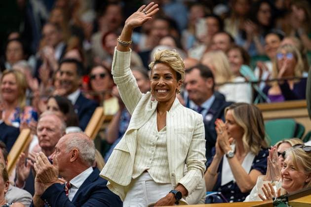 Tennis - Wimbledon Championship 2025 - Day 6 LONDON, ENGLAND - Saturday, July 5, 2025: Former Olympic athlete Kelly Holmes in the Royal Box during Day Six of The Championships Wimbledon 2025 at the All England Lawn Tennis and Croquet Club. (Photo by Kirsten Holst Propaganda) LONDON All England Lawn Tennis and Croquet Club GREATER LONDON ENGLAND  Copyright: xKirstenxHolstx 2025-07-05-011-Wimbledon_2025_Day_6