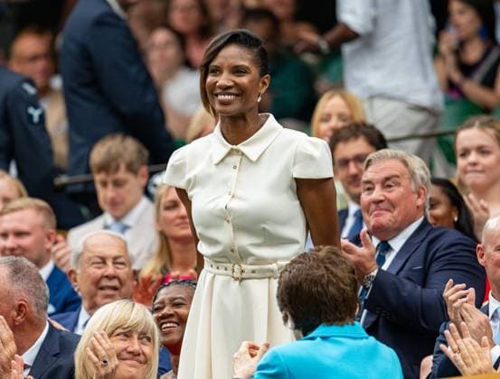 Tennis - Wimbledon Championship 2025 - Day 6 LONDON, ENGLAND - Saturday, July 5, 2025: British former heptathlon athlete Denise Lewis in the Royal Box on Day Six of The Championships Wimbledon 2025 at the All England Lawn Tennis and Croquet Club. (Photo by Kirsten Holst Propaganda) LONDON All England Lawn Tennis and Croquet Club GREATER LONDON ENGLAND  Copyright: xKirstenxHolstx 2025-07-05-013-Wimbledon_2025_Day_6