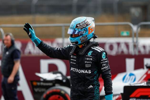 Silverstone, F1 British Grand Prix 2025 on July, 5, 2025, Photo by Juergen Tap , No 63 George Russel GBR , Mercedes AMG PETRONAS Formula One Team, Mercedes AMG F1 W16 E Performance Silverstone GBR