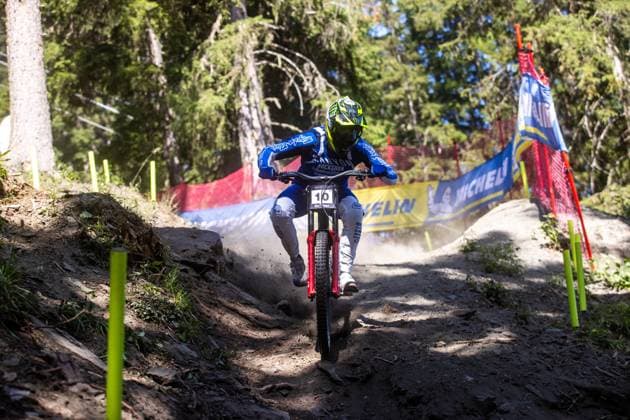 Whoop Downhill Worldcup La Thuile SHAW Luca CANYON CLLCTV FACTORY TEAMat Whoop Downhill Worldcup La Thuile, 05 07 2025,in La Thuile,ITA Photo Sebastian Sternemann