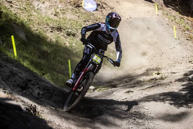 Whoop Downhill Worldcup La Thuile ALRAN Max COMMENCAL MUC OFF BY RIDING ADDICTIONat Whoop Downhill Worldcup La Thuile, 05 07 2025,in La Thuile,ITA Photo Sebastian Sternemann