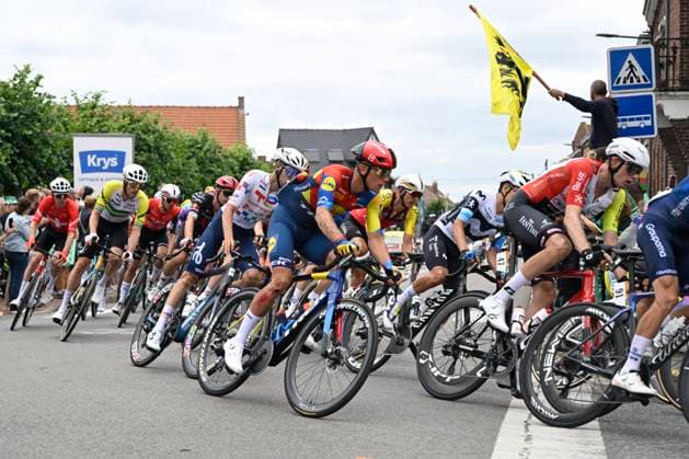 Tour de France 2025 Stage 1 LILLE METROPOLE, FRANCE - JULY 05 : Nys Thibau (BEL) of Lidl - Trek in action during stage 1 of the 112th edition of Tour de France an UCI World Tour 2.UWT cycling road race stage for Men Elite of 185 km with start in Lille Metropole and finish in Lille Metropole on July 5, 2025 in Lille Metropole, France, 05 07 2025 ( Motordriver Kenny Verfaillie - Lille Metropole France  Copyright: xJanxDexMeuleneirx