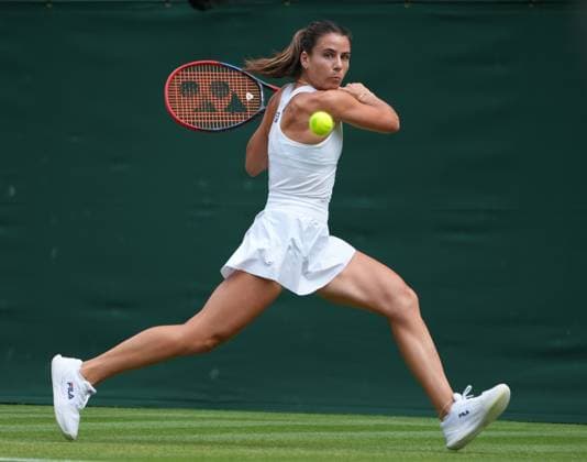 Tennis - 2025 Wimbledon Championships - Womes Singles - 3rd round - Barbara Krejcikova v Emma Navarro All England Lawn Tennis & Croquet Club - Friday 5th July 2025 Emma Navarro of USA 