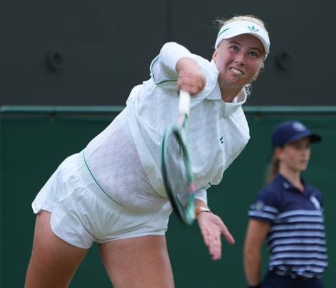 Tennis - 2025 Wimbledon Championships - Womes Singles - 3rd round - Clara Tauson v Elena Rybakina All England Lawn Tennis & Croquet Club - Friday 5th July 2025 Clara Tauson of Denmark 