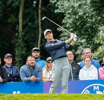 5th July 2025; The O& x2019;Meara Course at Carton House, Maynooth, County Kildare, Ireland; KPMG Womens Irish Open Golf, Round 3; Charley Hull of England tees off on the 14th hole  ActionPlus12810118 PeterxFitzpatrick