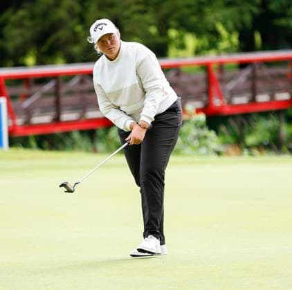 5th July 2025; The O& x2019;Meara Course at Carton House, Maynooth, County Kildare, Ireland; KPMG Womens Irish Open Golf, Round 3; Kristen Rudgeley of Australia reacts to a missed putt on the 16th green  ActionPlus12810137 PeterxFitzpatrick