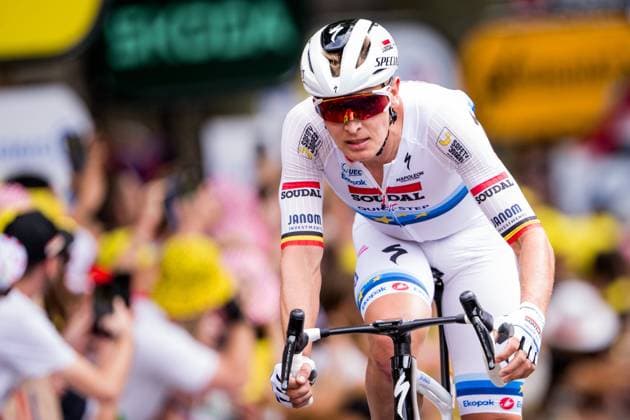 Belgian Tim Merlier of Soudal Quick-Step pictured in action during the first stage, Lille Metropole to Lille Metropole (185 km), of the 2025 Tour de France cycling race, in Lille, France, on Saturday 05 July 2025. The 112th edition of the Tour de France starts on Saturday 5 July in Lille, France, and will finish in Paris, France on the 27th of July. JASPERxJACOBS  x128504360x
