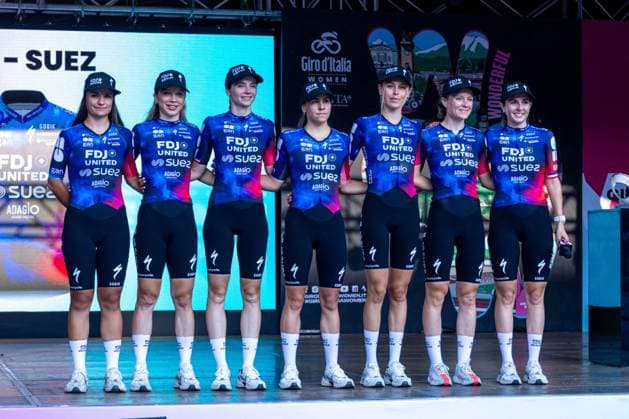 CICLISMO - Giro d Italia - Giro d Italia Women - Team Presentation FDJ Suez Team during Giro d Italia Women - Team Presentation, Giro d Italia race in Bergamo, Italy, July 05 2025 Bergamo Italy  Copyright: xIPAxSport ABACAx