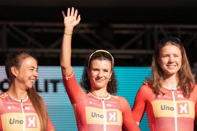 KOERNER Rebecca during the team presentation ahead of the Giro d™Italia women cycling race in Bergamo. The race starts on Sunday July 6, with the first Tudor ITT stage over 14,2 km, from and to Bergamo, North Italy - Saturday, July 5, 2025. - cycling .  Copyright: xMassimoxPaolone LaPressex