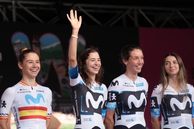 GOUVEA VIEIRA ALMEIDA MAGALHAES A. during the team presentation ahead of the Giro d™Italia women cycling race in Bergamo. The race starts on Sunday July 6, with the first Tudor ITT stage over 14,2 km, from and to Bergamo, North Italy - Saturday, July 5, 2025. - cycling .  Copyright: xMassimoxPaolone LaPressex
