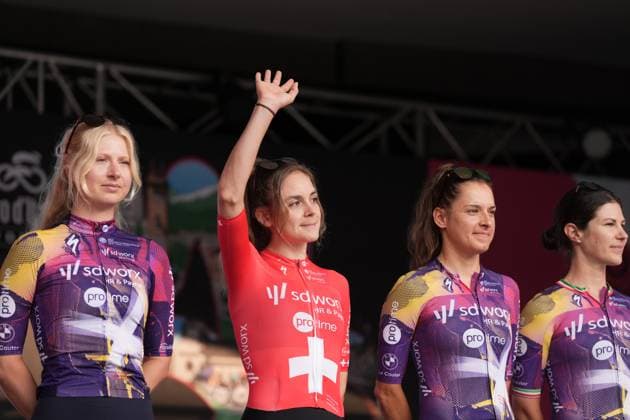 HÄBERLIN Steffi during the team presentation ahead of the Giro d™Italia women cycling race in Bergamo. The race starts on Sunday July 6, with the first Tudor ITT stage over 14,2 km, from and to Bergamo, North Italy - Saturday, July 5, 2025. - cycling .  Copyright: xMassimoxPaolone LaPressex