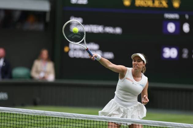 Wimbledon 2025 Danielle Collins during Wimbledon 2025 tennis tournament in London England on 5 July 2025. London England  Copyright: xFotoxOlimpikx originalFilename:jastrzebowski-wimbledo250705_npDVC.jpg