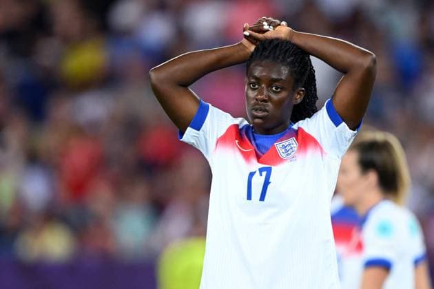 ZURICH - Michelle Agyemang of England is disappointed during the European Championship, EM, Europameisterschaft Group D match between France and England at Stadion Letzigrund in Zurich, Switzerland. ANP Hollandse Hoogte UEFA Women s Euro, group D, matchday 1 2024 25 xVIxANPxSportx xGerritxvanxKeulenxIVx 531004468 originalFilename: 531004468.jpg