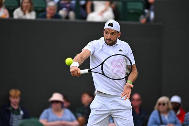 2025 Wimbledon Championships - Day 6 Grigor Dimitrov (BUL) during his third round match at the 2025 Wimbledon Championships at the AELTC in London, GREAT BRITAIN, on July 5, 2025. Photo by Corinne Dubreuil ABACAPRESS.COM London United Kingdom  Copyright: xDubreuilxCorinne ABACAx
