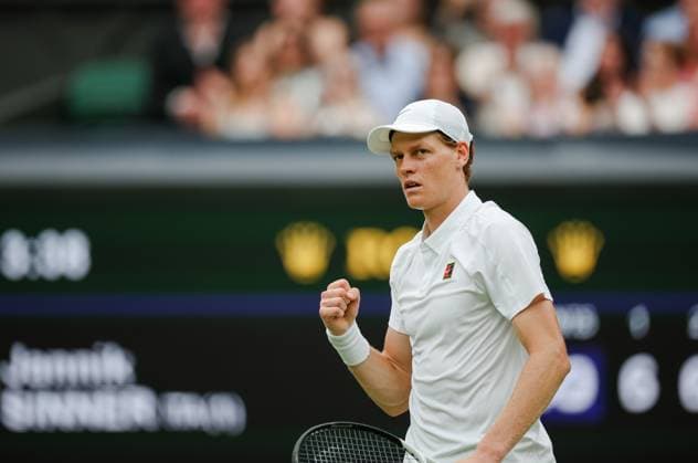 Jannik Sinner v Pedro Martínez Wimbledon Championships 2025 Day 6,Gentlemens’ Singles - Third Round Centre Court Jannik Sinner v Pedro Martínez Jannik Sinner wins in straight sets. 05.07.2025  Copyright: xBradleyxOrmesher ThexTimesx NINTCHDBPICT001007800187