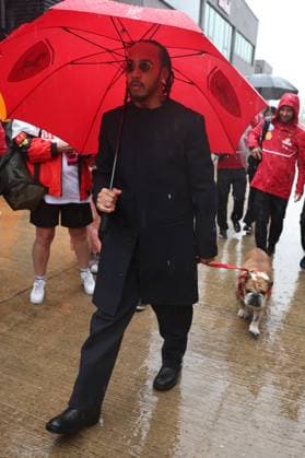 F1 British Grand Prix 2025 Lewis Hamilton of Ferrari with his dog Roscoe ahead of the Formula 1 British Grand Prix at Silverstone Circuit in Northampton, Great Britain on July 6, 2025. Northampton United Kingdom  Copyright: xJakubxPorzyckix originalFilename:porzycki-f1britis250706_npdif.jpg