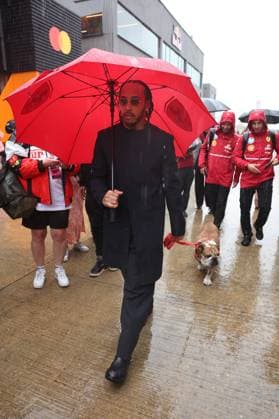F1 British Grand Prix 2025 Lewis Hamilton of Ferrari with his dog Roscoe ahead of the Formula 1 British Grand Prix at Silverstone Circuit in Northampton, Great Britain on July 6, 2025. Northampton United Kingdom  Copyright: xJakubxPorzyckix originalFilename:porzycki-f1britis250706_npZBc.jpg