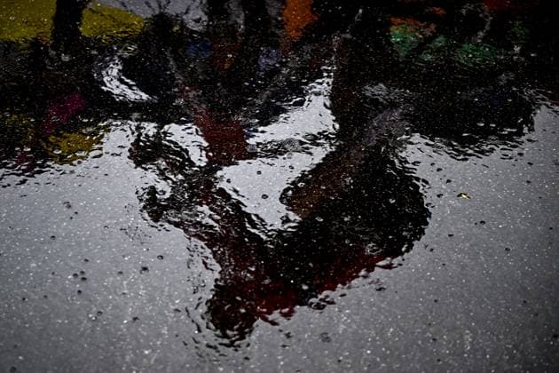 A lot of rain pictured at the start of the second stage of the 2025 Tour de France cycling race, from Lauwin-Planque to Boulogne-sur-Mer (212 km), on Sunday 06 July 2025 in France. The 112th edition of the Tour de France starts on Saturday 5 July in Lille, and will finish in Paris on the 27th of July. JASPERxJACOBS  x128531191x