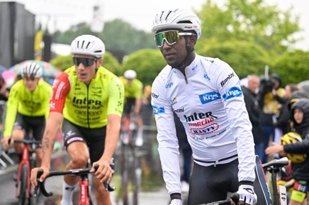 Tour de France 2025 Stage 2 BOULOGNE-SUR-MER, FRANCE - JULY 06 : Girmay Biniam (ERI) of Intermarche - Wanty before the start of the race during stage 2 of the 112th edition of Tour de France an UCI World Tour 2.UWT cycling road race stage for Men Elite of 212 km with start in Lauwin-Planque and finish in Boulogne-sur-Mer on July 6, 2025 in Boulogne-sur-Mer, France, 06 07 2025 ( Motordriver Kenny Verfaillie - Boulogne-sur-Mer France  Copyright: xJanxDexMeuleneirx
