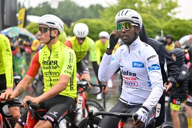 Tour de France 2025 Stage 2 BOULOGNE-SUR-MER, FRANCE - JULY 06 : Girmay Biniam (ERI) of Intermarche - Wanty before the start of the race during stage 2 of the 112th edition of Tour de France an UCI World Tour 2.UWT cycling road race stage for Men Elite of 212 km with start in Lauwin-Planque and finish in Boulogne-sur-Mer on July 6, 2025 in Boulogne-sur-Mer, France, 06 07 2025 ( Motordriver Kenny Verfaillie - Boulogne-sur-Mer France  Copyright: xJanxDexMeuleneirx