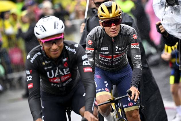 Belgian Remco Evenepoel of Soudal Quick-Step pictured at the start of the second stage of the 2025 Tour de France cycling race, from Lauwin-Planque to Boulogne-sur-Mer (212 km), on Sunday 06 July 2025 in France. The 112th edition of the Tour de France starts on Saturday 5 July in Lille, and will finish in Paris on the 27th of July. JASPERxJACOBS  x128534127x