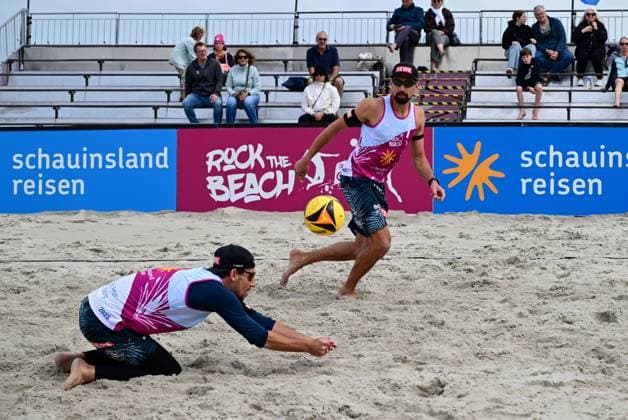 Beach Volleyball I Men I Women I Semifinals I National l St Peter Ording I Beach I Sandbank I Festival Character I SPO I 06 07 2025 I v l Zemljak Nejc 1 Beachclub Kiel , Erdmann Jonathan 1 Beachclub Kiel , Rock the Beach the National Beach Volleyball Series with Festival Character on the Sandbank Beach in Ording from 04 07 06 07 2025 , Qualification for the German Championship , Ording Sandbank Schleswig Holstein Germany