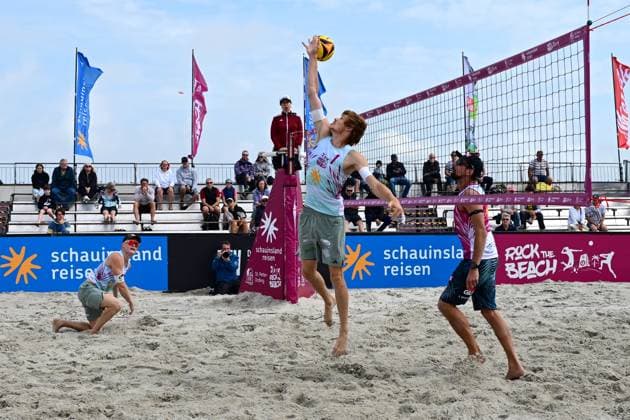Beach Volleyball I Men I Women I Semifinals I National l St Peter Ording I Beach I Sandbank I Festival Character I SPO I 06 07 2025 I v l Wolf Georg Eintracht Spontent , Wolf Peter TuSA 06 Duesseldorf , Erdmann Jonathan 1 Beachclub Kiel , Rock the Beach the National Beach Volleyball Series with Festival Character on the Sandbank Beach in Ording from 04 07 06 07 2025 , Qualification for the German Championship , Ording Sandbank Schleswig Holstein Germany