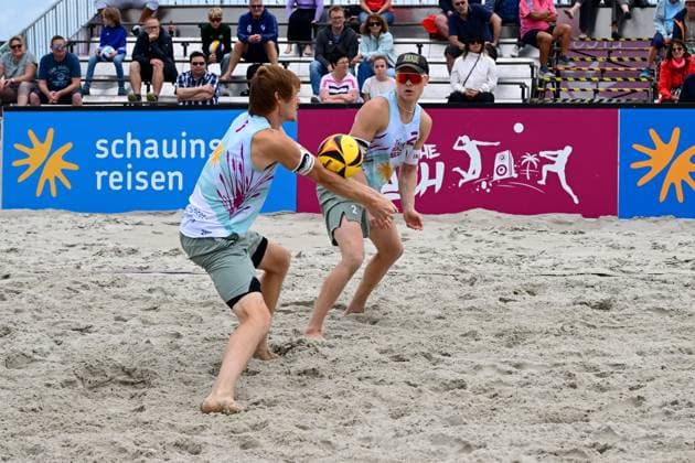 Beach Volleyball I Men I Women I Semifinals I National l St Peter Ording I Beach I Sandbank I Festival Character I SPO I 06 07 2025 I v l Wolf Peter TuSA 06 Duesseldorf , Wolf Georg Eintracht Spontent , Rock the Beach the National Beach Volleyball Series with Festival Character on the Sandbank Beach in Ording from 04 07 06 07 2025 , Qualification for the German Championship , Ording Sandbank Schleswig Holstein Germany