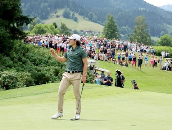 GOLF - Interwetten Open HAUS,AUSTRIA,06.JUL.25 - GOLF - Interwetten Open, HotelPlanner Tour, Golfclub Schladming. Image shows the rejoicing of Maximilian Steinlechner (AUT).  GEPAxpictures xHansxOberlaender