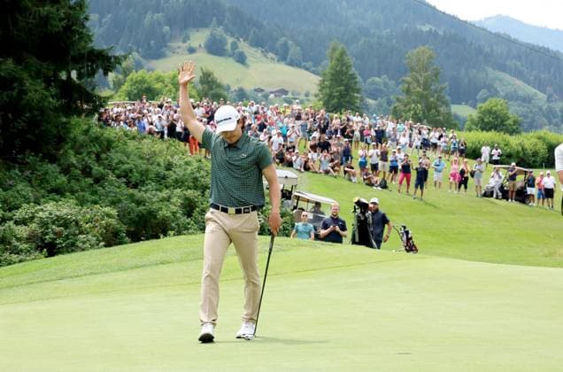 GOLF - Interwetten Open HAUS,AUSTRIA,06.JUL.25 - GOLF - Interwetten Open, HotelPlanner Tour, Golfclub Schladming. Image shows the rejoicing of Maximilian Steinlechner (AUT).  GEPAxpictures xHansxOberlaender