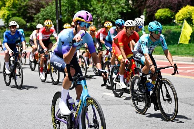 (250706) -- XINING, July 6, 2025 -- Axel Huens (front) of Unibet Tietema Rockets competes during Stage 1 of the Tour of Magnificent Qinghai international Road cycling, Rad, Radsport, Strasse race in Xining, northwest China s Qinghai Province, July 6, 2025. ) (SP)CHINA-QINGHAI-XINING-CYCLING-TOUR OF MAGNIFICENT QINGHAI (CN) ZhangxLong 