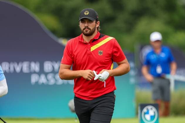 Amateur Tim Wiedemeyer GER on the tee, 36 BMW International Open 2025, Golf, DP World Tour, Men, Final, 06 07 2025 Eichenried Bavaria Germany Copyright: xkolbert-press ChristianxKolbertx