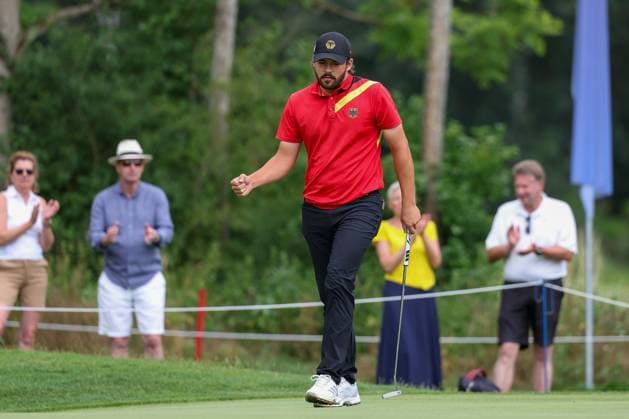 Amateur Tim Wiedemeyer GER jubel, 36 BMW International Open 2025, Golf, DP World Tour, Men, Final, 06 07 2025 Eichenried Bayern Germany Copyright: xkolbert-press ChristianxKolbertx