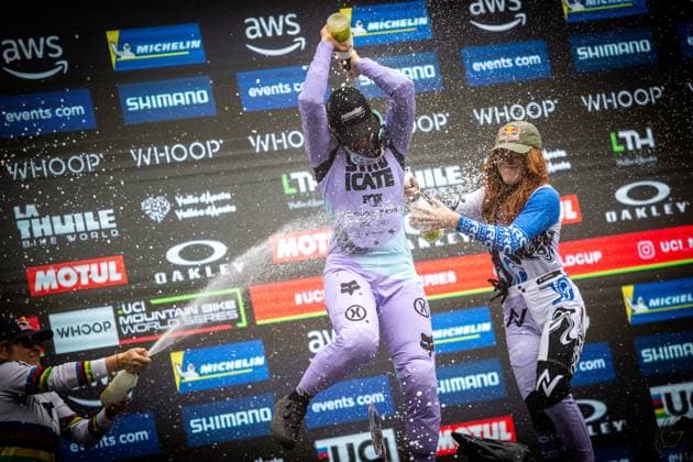 Whoop Downhill Worldcup La Thuile HOFMANN Nina SANTA CRUZ SYNDICATEat Whoop Downhill Worldcup La Thuile, 06 07 2025,in La Thuile,ITA Photo Sebastian Sternemann