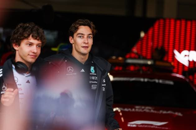 F1 - BRITISH GRAND PRIX 2025 RUSSELL George (gbr), Mercedes AMG F1 Team W16, portrait during the Formula 1 Qatar Airways British Grand Prix 2025, 12th round of the 2025 FIA Formula One World Championship, WM, Weltmeisterschaft from July 4 to 6, 2025 on the Silverstone Circuit, in Silverstone, United Kingdom - SilverstoneUnited Kingdom  Copyright: xANTONINxVINCENTx