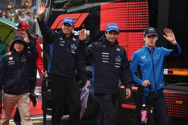 F1 British Grand Prix 2025 Yuki Tsunoda of Red Bull Racing, Alexander Albon, Carlos Sainz of Williams and Franco Colapinto of Alpine ahead of the Formula 1 British Grand Prix at Silverstone Circuit in Northampton, Great Britain on July 6, 2025. Northampton United Kingdom  Copyright: xJakubxPorzyckix originalFilename:porzycki-f1britis250706_npEDH.jpg