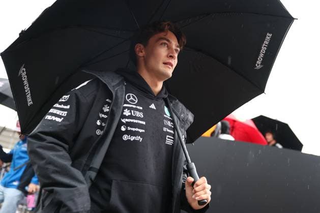 F1 British Grand Prix 2025 George Russell of Mercedes ahead of the Formula 1 British Grand Prix at Silverstone Circuit in Northampton, Great Britain on July 6, 2025. Northampton United Kingdom  Copyright: xJakubxPorzyckix originalFilename:porzycki-f1britis250706_np9NF.jpg