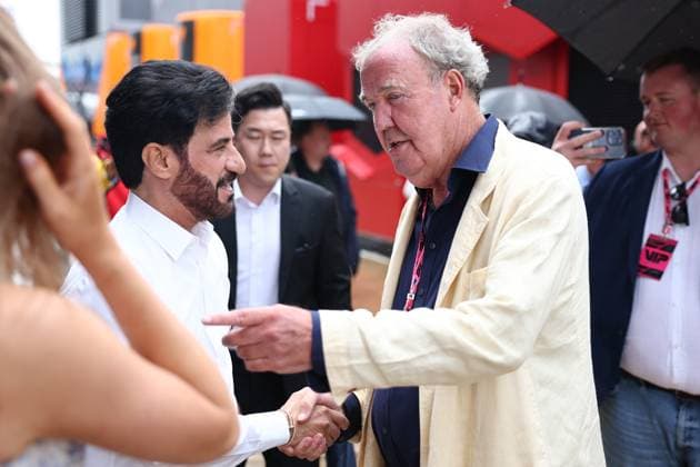 F1 British Grand Prix 2025 Mohammed Ben Sulayem and Jeremy Clarkson ahead of the Formula 1 British Grand Prix at Silverstone Circuit in Northampton, Great Britain on July 6, 2025. Northampton United Kingdom  Copyright: xJakubxPorzyckix originalFilename:porzycki-f1britis250706_npIDP.jpg