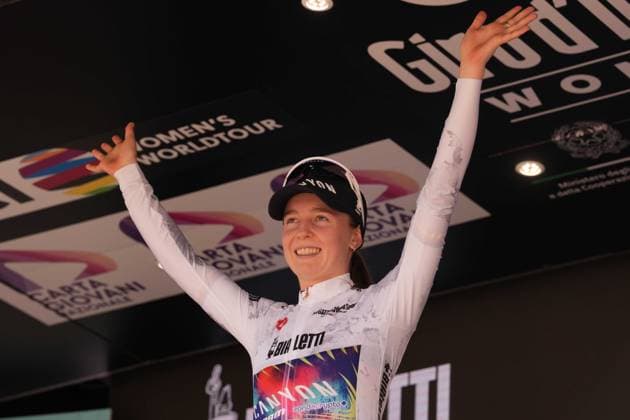 White Jersey , Antonia Niedermaier (Canyon SRAM zondacrypto) during the 1st stage of the Giro d™Italia Women, Tudor ITT from Bergamo to Bergamo, Italy Sunday, July 06, 2025. - cycling .  Copyright: xMassimoxPaolone Lapressex