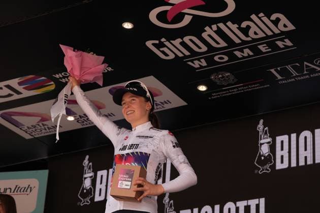 White Jersey , Antonia Niedermaier (Canyon SRAM zondacrypto) during the 1st stage of the Giro d™Italia Women, Tudor ITT from Bergamo to Bergamo, Italy Sunday, July 06, 2025. - cycling .  Copyright: xMassimoxPaolone Lapressex