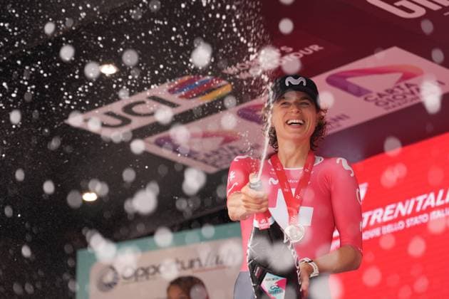 Marlen Reusser (Movistar Team) winner stage during the 1st stage of the Giro d™Italia Women, Tudor ITT from Bergamo to Bergamo, Italy Sunday, July 06, 2025. - cycling .  Copyright: xMassimoxPaolone Lapressex