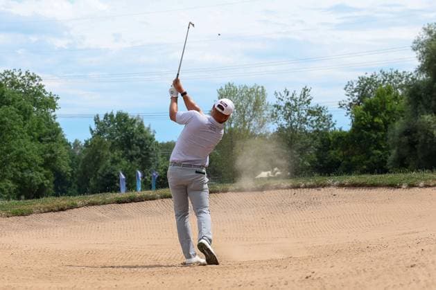 Jordan Smith ENG hits from the bunker, sand, 36 BMW International Open 2025, Golf, DP World Tour, Men, Final, 06 07 2025 Eichenried Bayern Germany Copyright: xkolbert-press ChristianxKolbertx