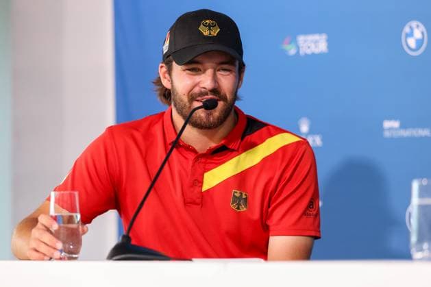 Amateur Tim Wiedemeyer GER at the press conference after his round, 36 BMW International Open 2025, Golf, DP World Tour, Men, Final, 06 07 2025 Eichenried Bayern Germany Copyright: xkolbert-press ChristianxKolbertx