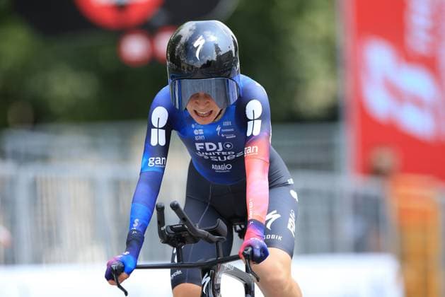 UCI Cycling Race Women Giro d Italia 2025 Pierre Teyssot MAXPPP ; UCI Cycling Race Women Giro d Italia 2025 at Bergamo, Italy on July 6, 2025. Individual Time Trial 14.2 km, in action Eglantine Rayer Girault (FRA). Pierre Teyssot Maxppp Bergamo Italy  Copyright: xMAXPPPxPierrexTeyssotx PT1_5949 PT1_5949