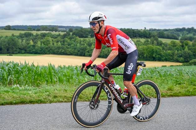Tour de France 2025 Stage 2 BOULOGNE-SUR-MER, FRANCE - JULY 06 : De Buyst Jasper (BEL) of Lotto in action during stage 2 of the 112th edition of Tour de France an UCI World Tour 2.UWT cycling road race stage for Men Elite of 212 km with start in Lauwin-Planque and finish in Boulogne-sur-Mer on July 6, 2025 in Boulogne-sur-Mer, France, 06 07 2025 ( Motordriver Kenny Verfaillie - Boulogne-sur-Mer France  Copyright: xJanxDexMeuleneirx