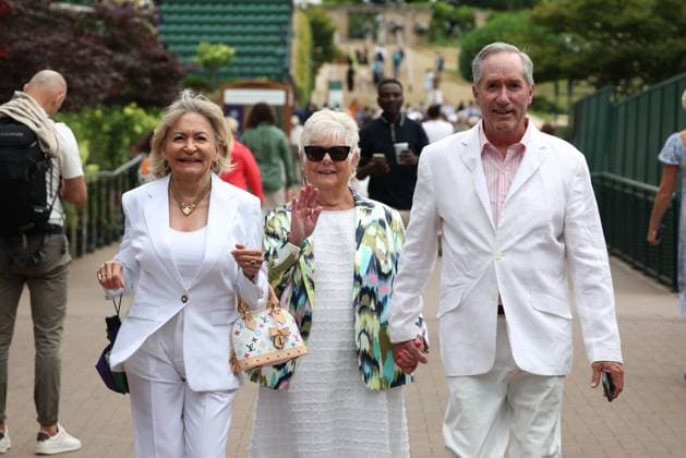 6th July 2025; All England Lawn Tennis and Croquet Club, London, England; Wimbledon Tennis Tournament, Day 7; A Group of spectators smartly dressed posing for photographer  ActionPlus12810468 JohnxPatrickxFletcher