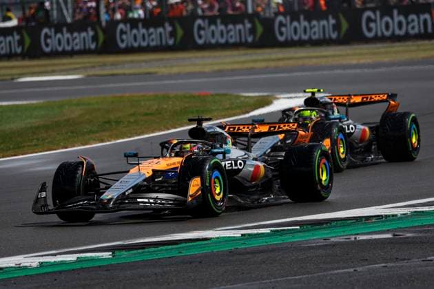 F1 - BRITISH GRAND PRIX 2025 81 PIASTRI Oscar (aus), McLaren F1 Team MCL39, action 04 NORRIS Lando (gbr), McLaren F1 Team MCL39, action during the Formula 1 Qatar Airways British Grand Prix 2025, 12th round of the 2025 FIA Formula One World Championship, WM, Weltmeisterschaft from July 4 to 6, 2025 on the Silverstone Circuit, in Silverstone, United Kingdom - SilverstoneUnited Kingdom  Copyright: xFLORENTxGOODENx